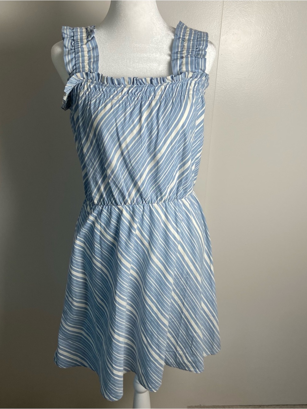 Socialite Blue and White Striped Mini Dress